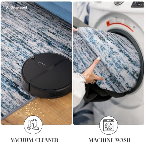 Lansny Abstract Washable 2x6 Runner Rug Non Slip Runners - Image 6