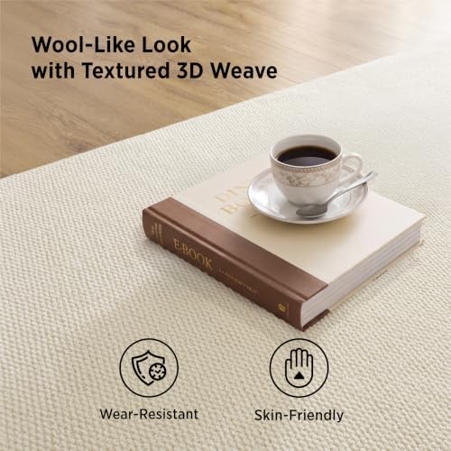 Bedsure 9x12 Faux Wool Area Rug - Image 2
