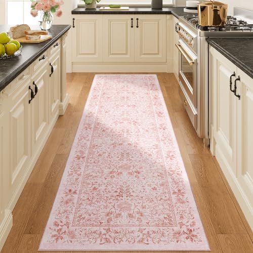 DUKINO 2x6 Runner Rug, Washable Vintage Floral Kitchen Rug - Image 5