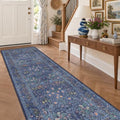 Dark Blue 3x10 Extra Long Wide Runner Rug by HazoHaus