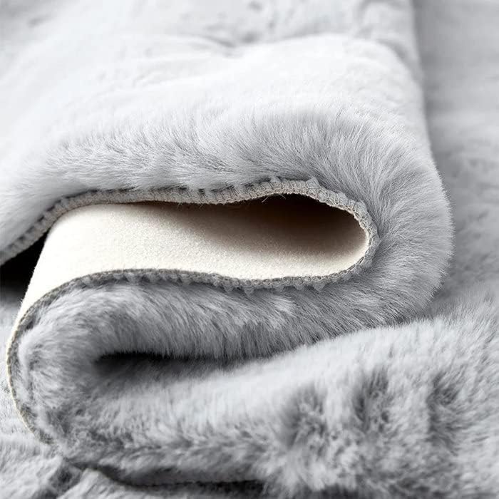 ORINOVA Fuzzy Grey Fluffy Washable Runner Rugs - Image 4