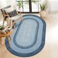 RUGSREAL 3x5 Oval Bedroom Rug Non Slip Washable Modern Bordered Small Rugs by RUGSREAL