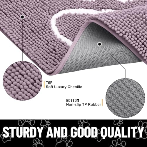 Smiry Dog Door Mat for Muddy Paws, Absorbent Non Slip Dirt Trapper - Image 3