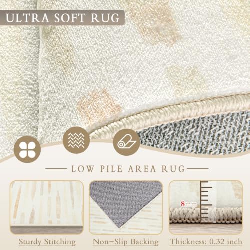 Area Rugs 9x12 Living Room Rug: Washable Geometric Moroccan Neutral Rugs Boho - Image 4