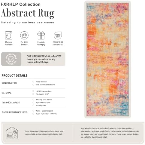 3x8 Washable Runner Rug：Modern Abstract Soft Carpet Galaxy Haze - Image 2