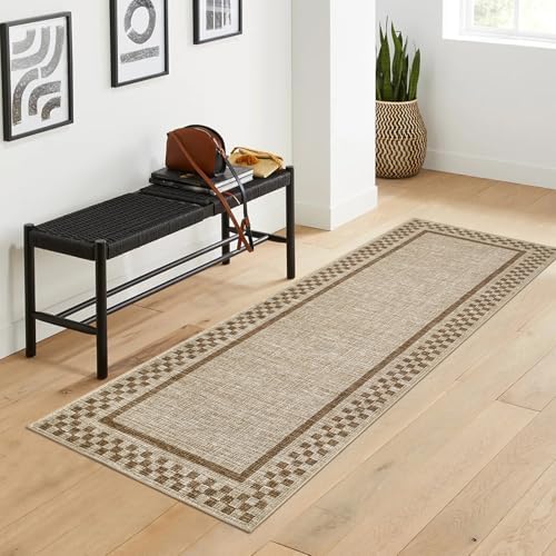 Garvee Kitchen Runner Rug 2x6 Checkered Border Rugs by Garvee