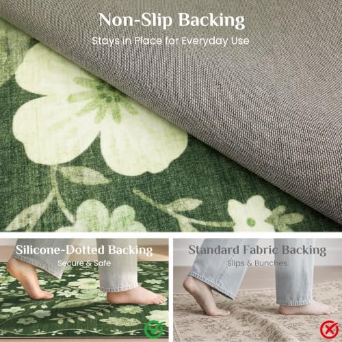 JOLLYVOGUE Floral Area Rug 8x10, Washable Rug - Image 4