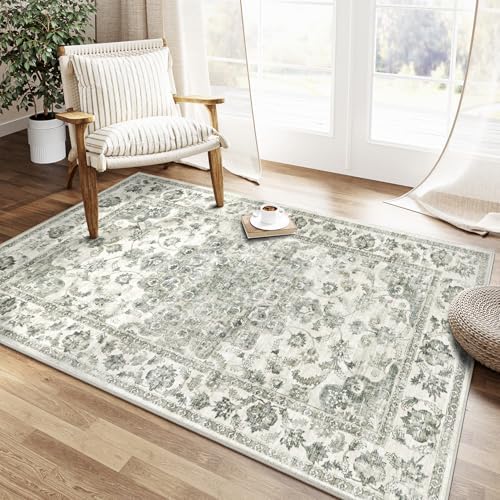 4x6 Green Neutral Area Rug - Image 2