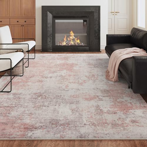 6x9 Pink Gray Washable Area Rug by Unknown