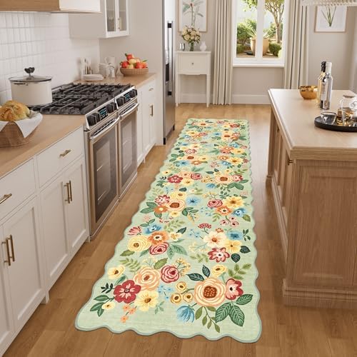 DUKINO 2x7 Runner Rug for Hallway, Floral Washable Rug for Kitchen - Image 3