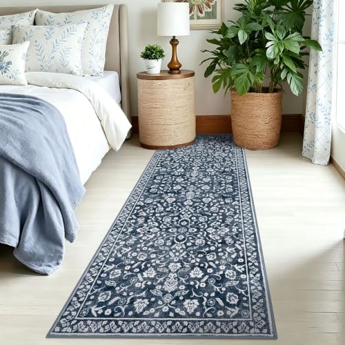 Washable Vintage 2.6x8 Runner Rug Non Slip Runners - Image 3