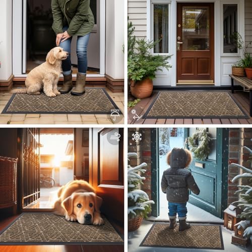 Smiry Front Door Mat Outside Entrance, Low Profile Rubber Doormat - Image 6