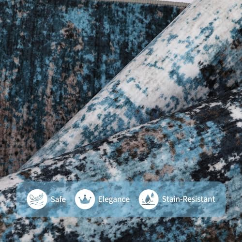 GarveeHome Abstract Area Rugs 5x7 Ultra-Soft Modern Indoor Blue Green - Image 4