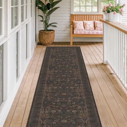 Washable Long 2x10 Hallway Runner Rug - 10ft Floral Foyer Rugs - Image 6