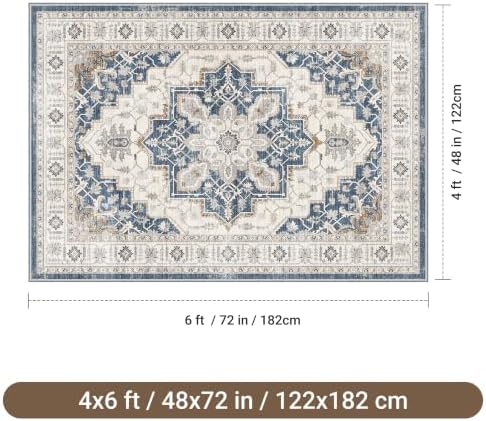 befbee 4x6 Washable Area Rug Non Slip Rug - Image 2