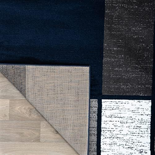 Rugshop Geometric Boxes Modern Large Fade-Resistant Area Rug Navy 10' x 14' - Image 6