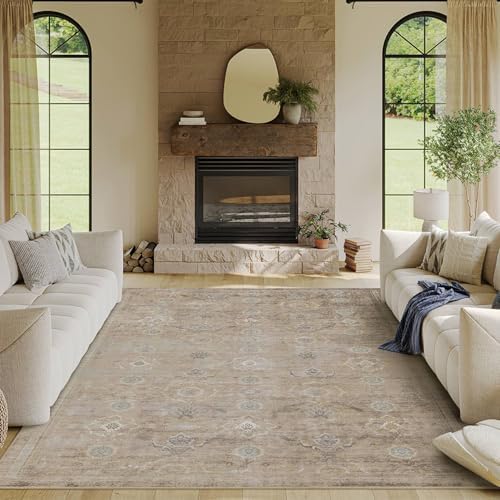 Rugxara Beige 6x9 Area Rugs Washable Rug - Image 4