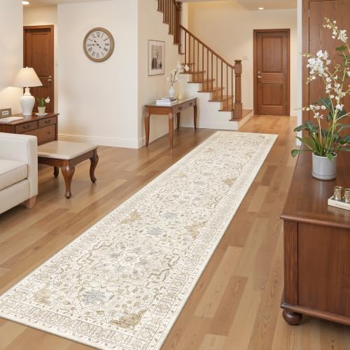 befbee 2x10 Runner Rug for Hallway Washable Non Slip Kitchen Rug Beige - Image 3