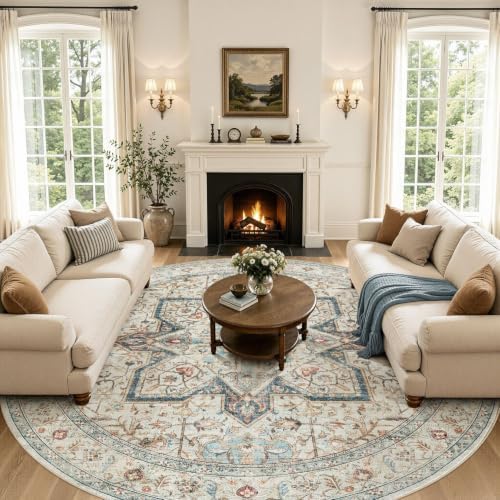 Tortania 8' Round Area Rug Living Room Rugs - Image 6