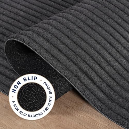 Fluffy Area Rug 2 x 7 Modern Durable Ultra Soft Plush Ribbed Indoor Rugs - Image 3