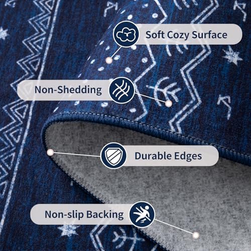 SERISSA 8x10 Washable Non-Slip Boho Area Rug - Image 4