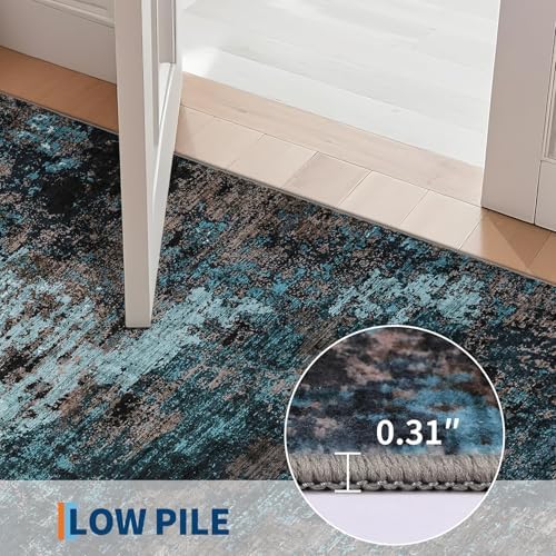 GarveeHome Abstract Area Rugs 5x7 Ultra-Soft Modern Indoor Blue Green - Image 6