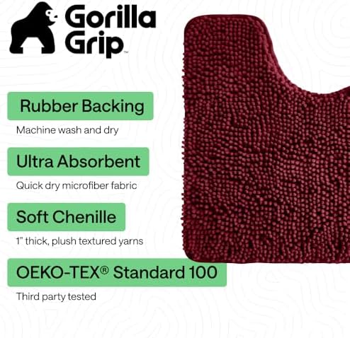 GORILLA GRIP Chenille Bath Rug Mat - Image 3