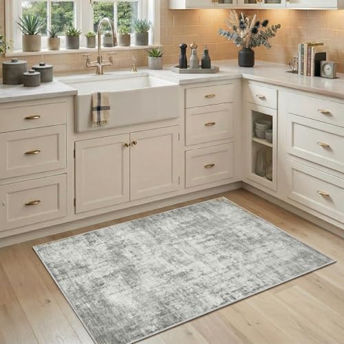 2x3 Area Rug Washable Abstract: Non Slip Throw Rugs by Unknown
