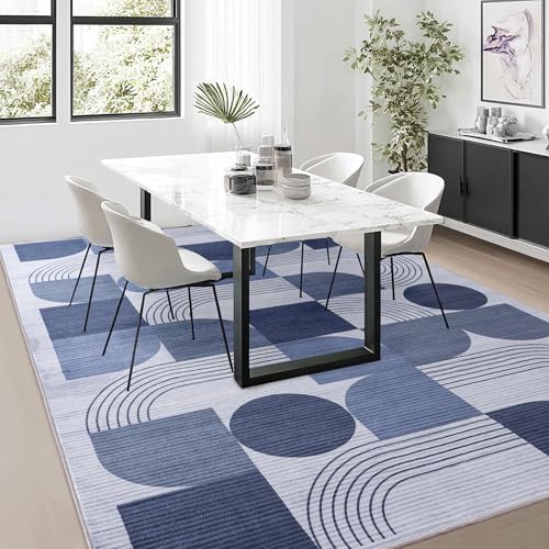 Soft Modern Geometric Abstract Large Machine Washable 6x9 Area Rug - Image 4