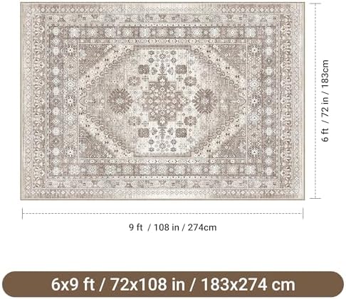 befbee 6x9 Washable Area Rug, Non Slip Rug - Image 2