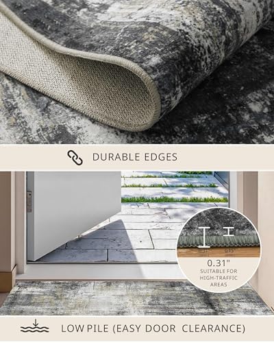 2x3 Entryway Rug Small Modern Abstract Door Mat - Image 4