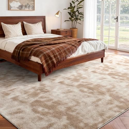 6x9 Large Tie-dye Light Tan Area Rug Non-Slip Washable - Image 2