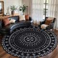 SERISSA 6ft Washable Non-Slip Boho Round Area Rug by SERISSAHomeDecorCollection