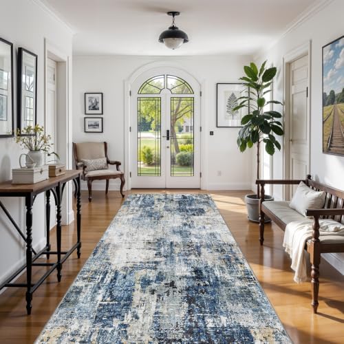 5x12 Rugs for Wide Hallway Thin Washable Runner Rug Midnight Sky - Image 4