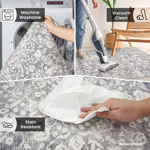 Washable Vintage 2x7 Runner Rug Non Slip Runners - Image 6
