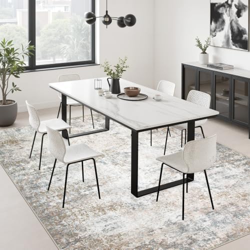 10x12 Area Rug Living Room: Modern Washable Indoor Carpet Brown - Image 4