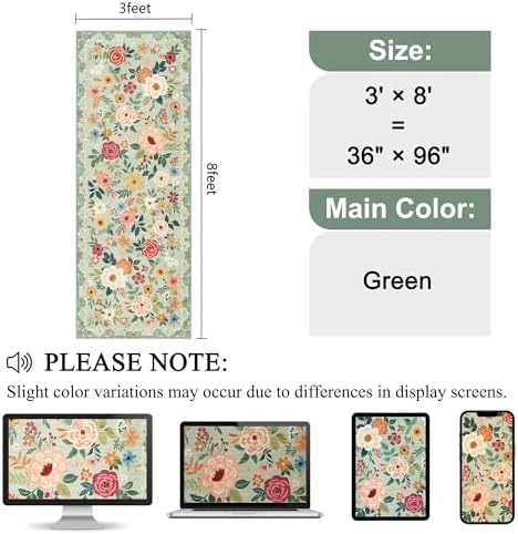 DUKINO 3x8 Kitchen Runner Rug, Washable Rug - Image 2