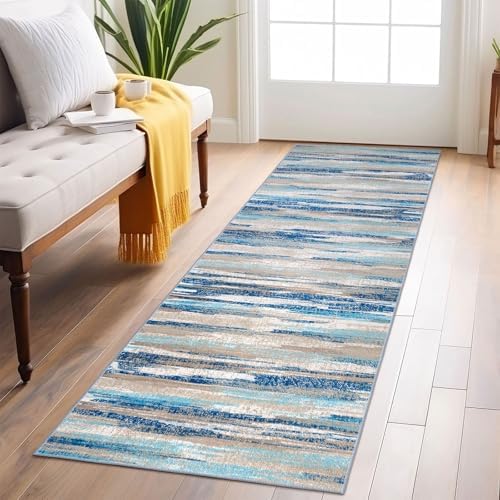 Lansny Abstract Washable 2x6 Runner Rug Non Slip Runners by lansny