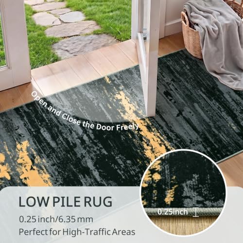 Toneed Washable 2x6 Non-Slip Abstract Runner Rug - Image 6