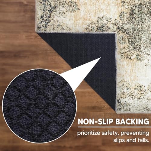 Keen Home Design Vintage Washable Entryway Rug, Non-Slip Low Pile - Image 5