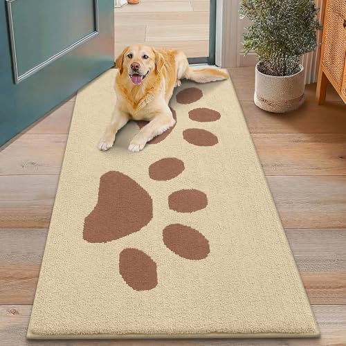 Smiry Dog Door Mat for Muddy Paws, Absorbs Moisture and Dirt, 48x30 Inches by Smiry
