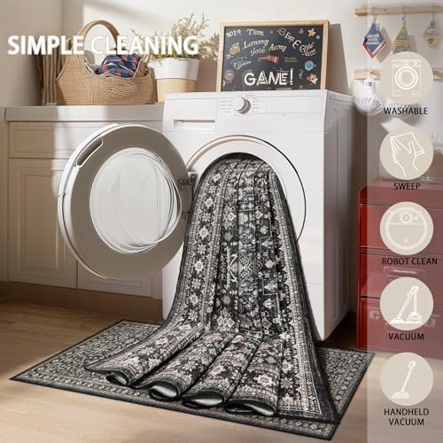Grey Hallway Runner Rug 3x7 for Bedroom Kitchen - Image 6