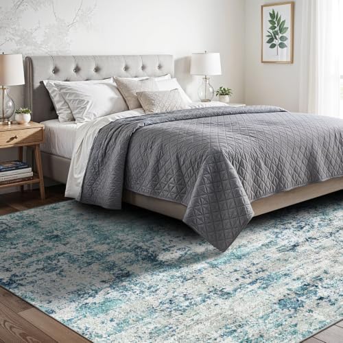 5x12 Rugs for Wide Hallway Thin Washable Runner Rug Ocean Mist - Image 2