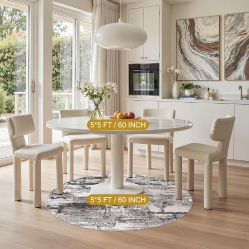 5ft Round Rug, Circle Area Rugs - Image 4