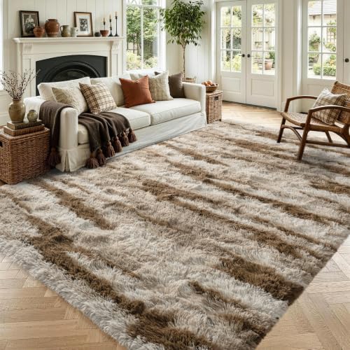4x6 Khaki Fluffy Soft Area Rug Non-Slip by ModernHomeDecor