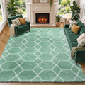 ONASAR Area Rug, Sage Green and White by ONASAR