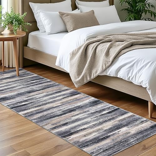 Lansny Abstract Washable 2x7 Runner Rug Non Slip Runners by lansny