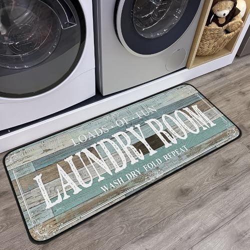 ROMAMIGO Laundry Room Rug Runner Non Slip Laundry Mats Mudroom Runner Bathroom by ROMAMIGO