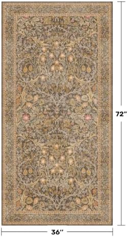 Vintage Brown 3x6 Runner Rugs for Large Entryway, Bedroom Bedside Rug, Laundry - Image 2