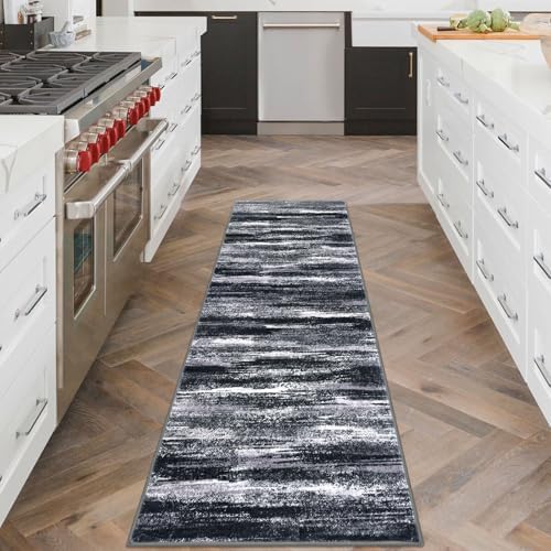 Lansny Abstract Washable 2x6 Runner Rug Non Slip Runners - Image 3